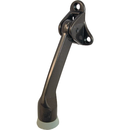 Prime-Line Door Holder, 4 in. Drop Down, Zinc Diecast, Bronze Plated, Black Rubber Foot Single Pack 658-1002